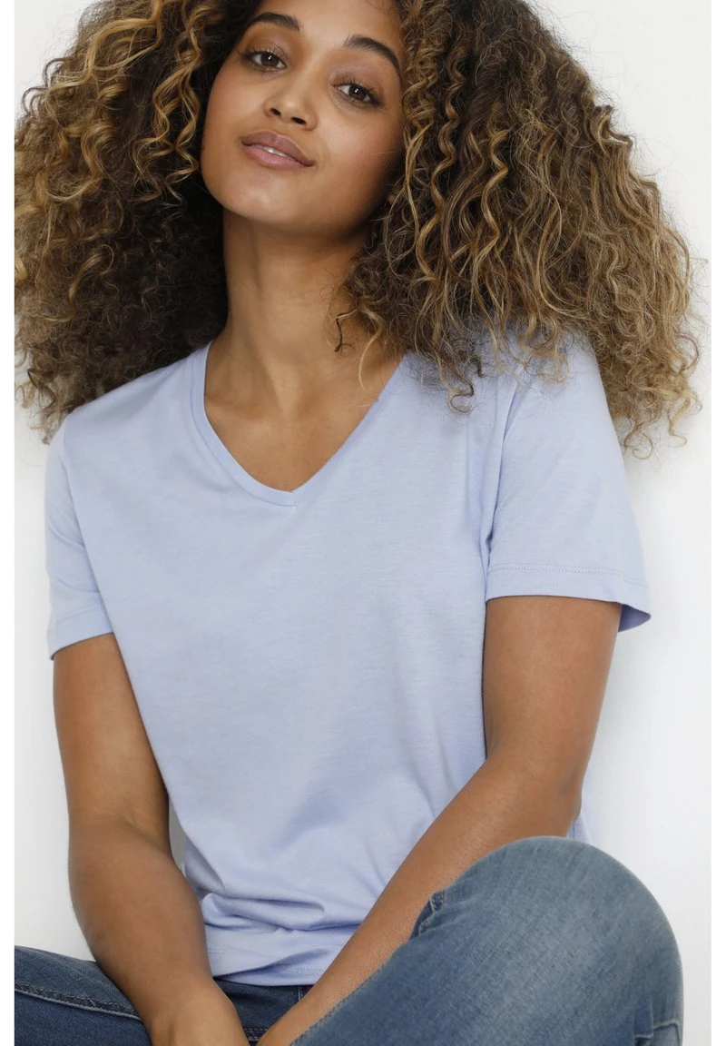 Cream NAIA T Shirt Basique Placid Blue Femme 3 Cream NAIA T Shirt Basique Placid Blue Femme – Image 3