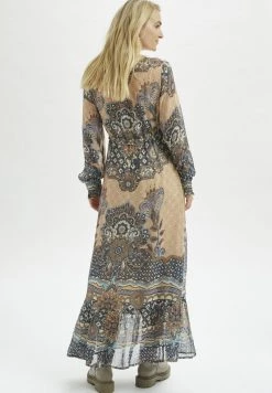 Cream Robe Longue Blue Femme -Cream Soldes Boutique 0648afe0aa76464e804ed9c2c1824f80