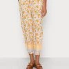 Cream OLINA PANT Pantalon Classique Yellow Ethnic Flower