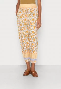 Cream OLINA PANT Pantalon Classique Yellow Ethnic Flower