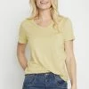 Cream NAIA T Shirt Basique Sage Green Femme