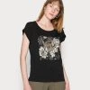 Cream Femme FREDRIKKA T Shirt Imprimé Pitch Black