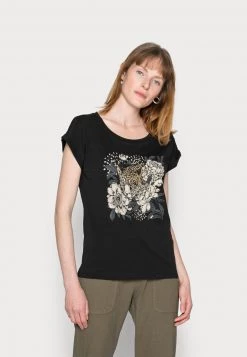 Cream Femme FREDRIKKA T Shirt Imprimé Pitch Black