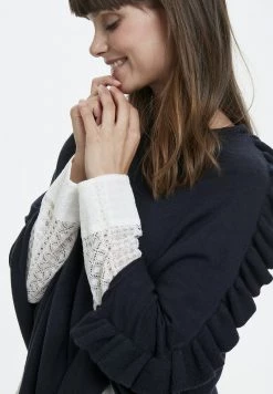 Cream PONCHO Cape Royal Navy Blue Femme -Cream Soldes Boutique 191804015ac542e991561ce7ba9a8f31