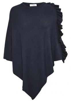 Cream PONCHO Cape Royal Navy Blue Femme -Cream Soldes Boutique 1a137a44464546cd82f6456b67a21f63