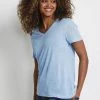 Cream T Shirt Basique Placid Blue Femme
