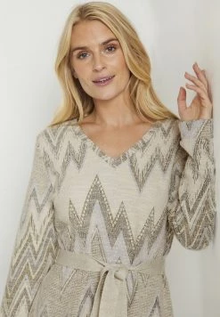 Cream Robe Pull Sage Grenn Zig Zag Stripe Femme -Cream Soldes Boutique 23145cfdc1634de3934c59b54abd43ff