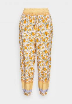 Cream OLINA PANT Pantalon Classique Yellow Ethnic Flower -Cream Soldes Boutique 2431b849f33d47199215775a0b5db158