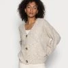 Cream MERLE CARDIGAN Gilet Oat Melange