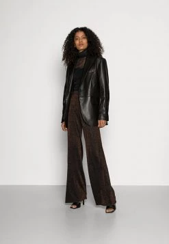 Cream Femme SIERRA PANT Pantalon Classique Black Cognac Glitter -Cream Soldes Boutique 282d5822171a434cbb6663735ce74294