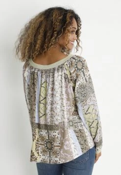 Cream Femme Blouse Sage Green Patchwork -Cream Soldes Boutique 2842e632a01f465088ad23ac4e836076