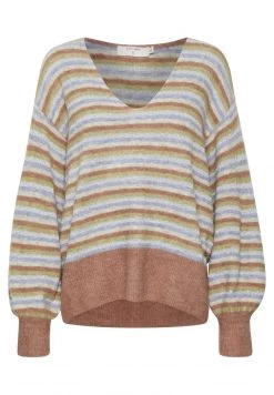 Cream CRMERLE Pullover Mocha Mousse Multi Stripe Femme -Cream Soldes Boutique 2896bab1a1b34fa3a7dff53164185200