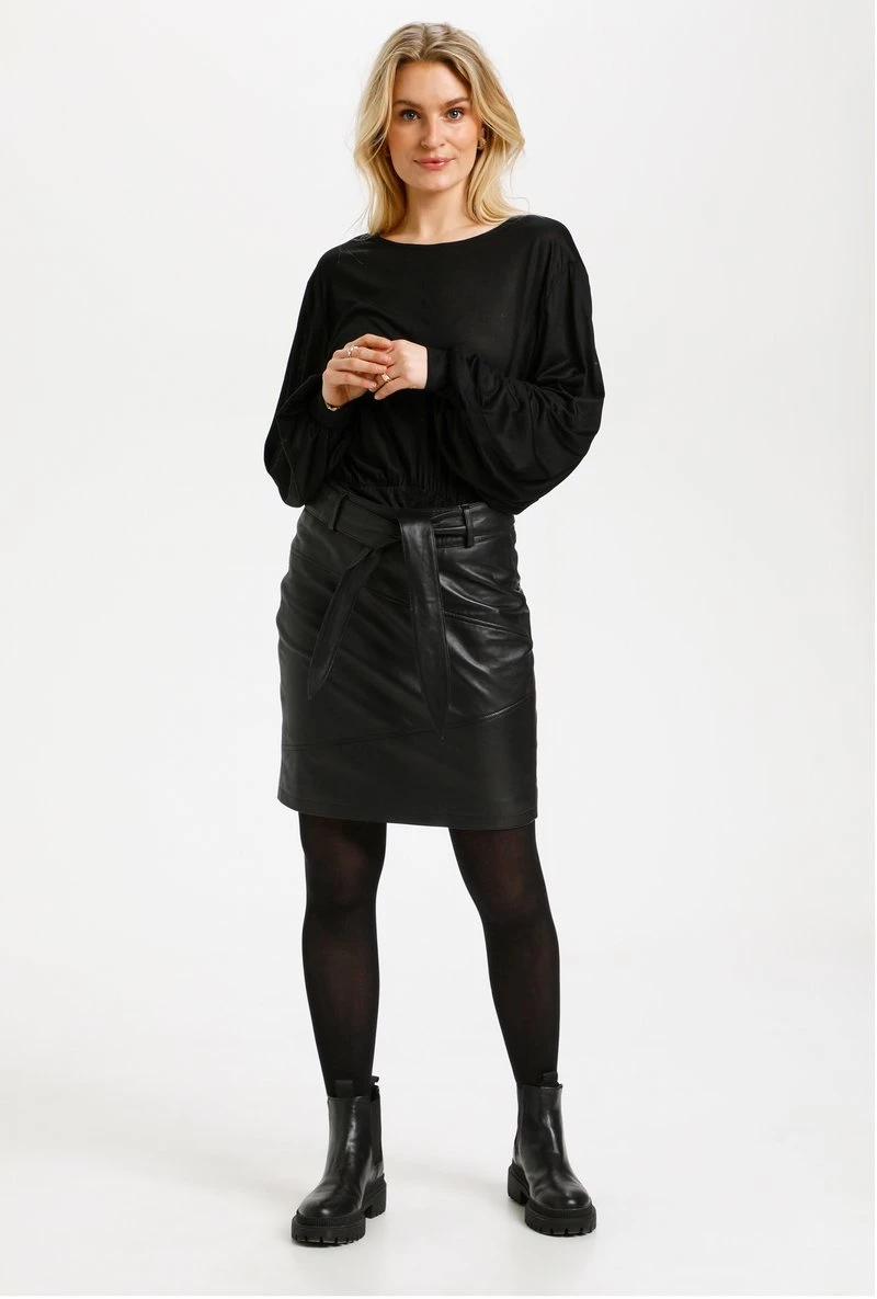 Cream Femme CRCHELLY LWG Jupe En Cuir Black 2 Cream Femme CRCHELLY LWG Jupe En Cuir Black – Image 2