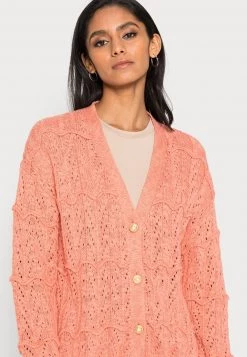 Cream CARINA CARDIGAN Gilet Burnt Coral -Cream Soldes Boutique 2d32a20cb272431f97eaade6272dcac7