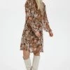 Cream Robe De Jour Vintage Rose Print Femme