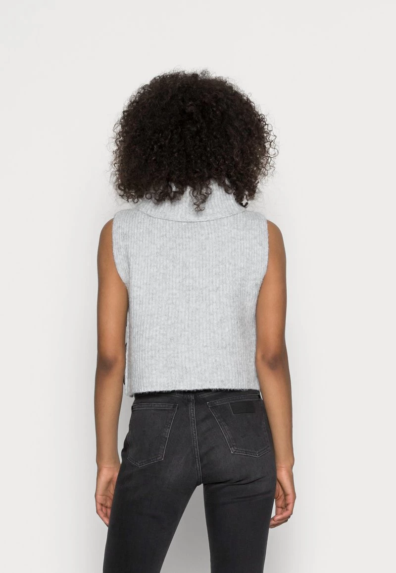 Cream Femme STAR SHORT SLIPOVER Pullover Light Grey Melange 3 Cream Femme STAR SHORT SLIPOVER Pullover Light Grey Melange – Image 3