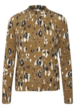 Cream Femme DIBA TURTLENECK T Shirt à Manches Longues Brown Animal Camo -Cream Soldes Boutique 354ee15c48ea45a784b8217b049f05d9