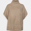 Cream Femme MIKAM PONCHO Pullover Nature Brown Melange