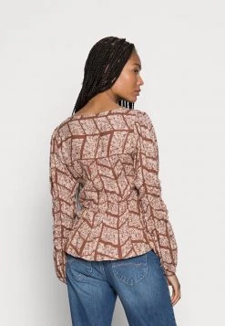 Cream MAURIA SMOCK BLOUSE Blouse Tortoise Shell Femme -Cream Soldes Boutique 37a162c703ea4977b93456e283644137