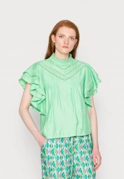 Cream Blouse Light Grass Green Femme