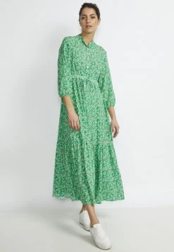 Cream Femme Robe Chemise Green Small Flower