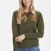 Cream AMELIA Pullover Sea Green Melange Femme