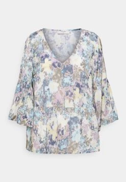 Cream Blouse Blue Femme