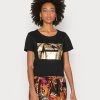 Cream TORA T Shirt Imprimé Pitch Black Femme