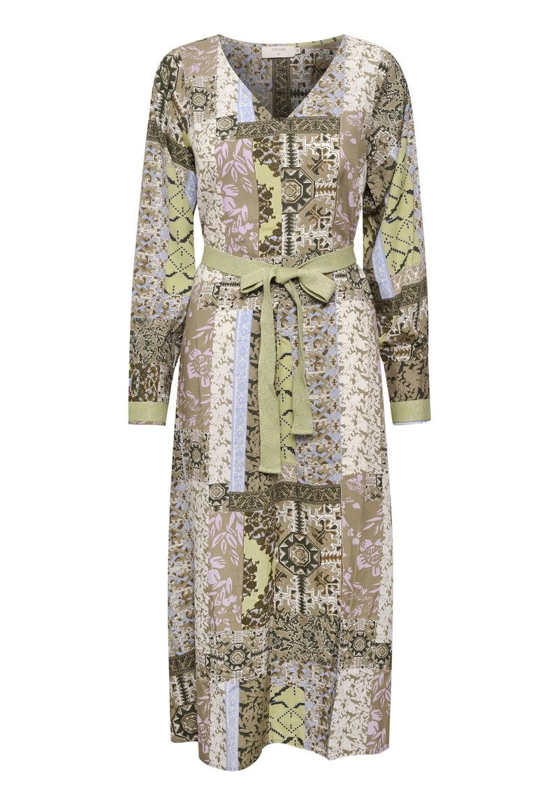 Cream Femme Robe De Jour Sage Green Patchwork 5 Cream Femme Robe De Jour Sage Green Patchwork – Image 5