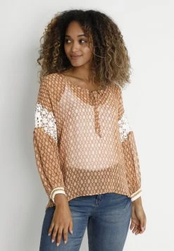 Cream DILINA Blouse Bran Eggnog Ethnic Femme
