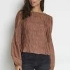 Cream HENVA Blouse Cognac