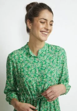 Cream Femme Robe Chemise Green Small Flower -Cream Soldes Boutique 54a9392e2e6645558e972260ccfde54b