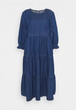 Cream Femme MAJ DRESS Robe En Jean Dark Blue Denim