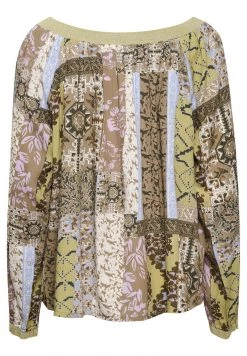 Cream Femme Blouse Sage Green Patchwork -Cream Soldes Boutique 5d4849790ac54a8596b1eab73386c0d4