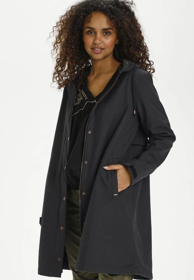 Cream CRALIA Manteau Court Dark Grey Melange 1 Cream CRALIA Manteau Court Dark Grey Melange