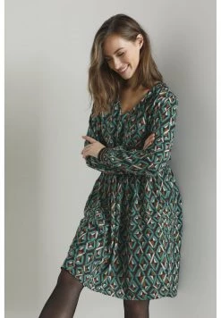 Cream Robe De Jour Green Geo Femme -Cream Soldes Boutique 5fa71349309a43eb9d39ab25c2840b19