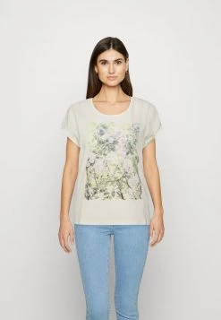 Cream KARINA T Shirt Imprimé Eggnog Femme