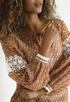 Cream DILINA Blouse Bran Eggnog Ethnic Femme -Cream Soldes Boutique 60c4603e722d4f5790c70f67b29b8628