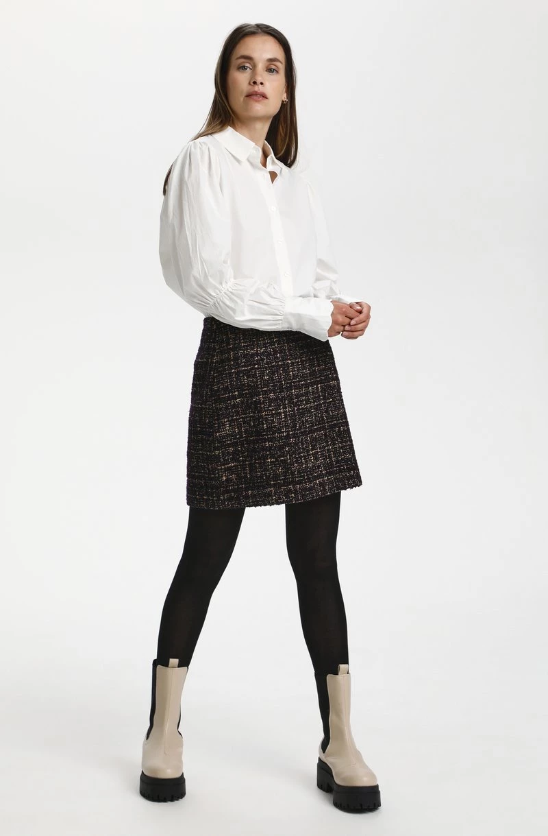 Cream Minijupe Royal Navy Boucle Femme 2 Cream Minijupe Royal Navy Boucle Femme – Image 2