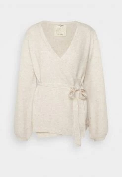 Cream Femme BLAIR WRAP Pullover Oat Melange