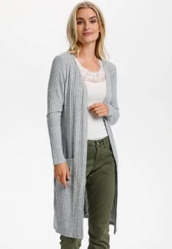 Cream MANDY CARDIGAN Gilet Light Grey Melange Femme