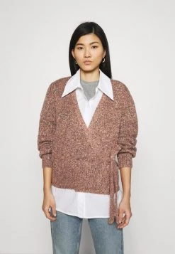 Cream KIARA WRAP BLOUSE Gilet Burlwood Melange