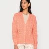 Cream CARINA CARDIGAN Gilet Burnt Coral