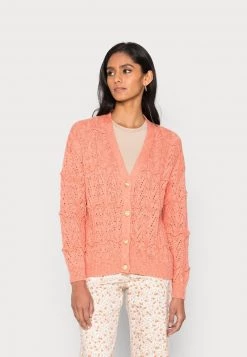 Cream CARINA CARDIGAN Gilet Burnt Coral