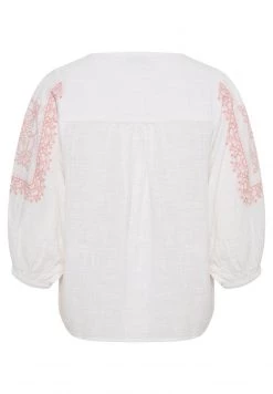 Cream CRBELLA Blouse Snow White W. Burnt Coral Femme -Cream Soldes Boutique 6c8755e4b52545dfb64d75e86f9739c6