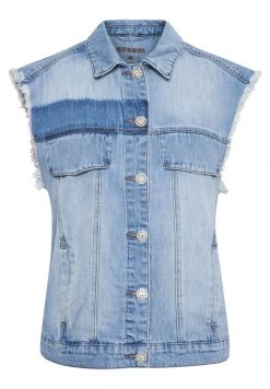 Cream CRDEMINA Veste Sans Manches Blue Denim Femme -Cream Soldes Boutique 6e676433a5f54bc08321a4999658f3a2