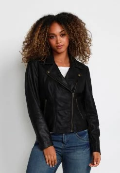 Cream Veste En Cuir Pitch Black