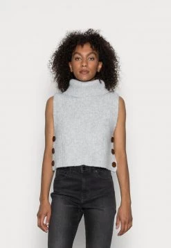 Cream Femme STAR SHORT SLIPOVER Pullover Light Grey Melange