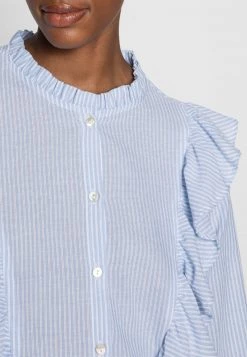 Cream LISETTE Blouse Blue -Cream Soldes Boutique 7ae93d916ac848159a8b711a83d2afb3