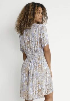 Cream Femme LUMAS Robe De Jour Tie Dye Snake Brunnera Blue -Cream Soldes Boutique 7e03c8c91885401f96529a44a6a680f7